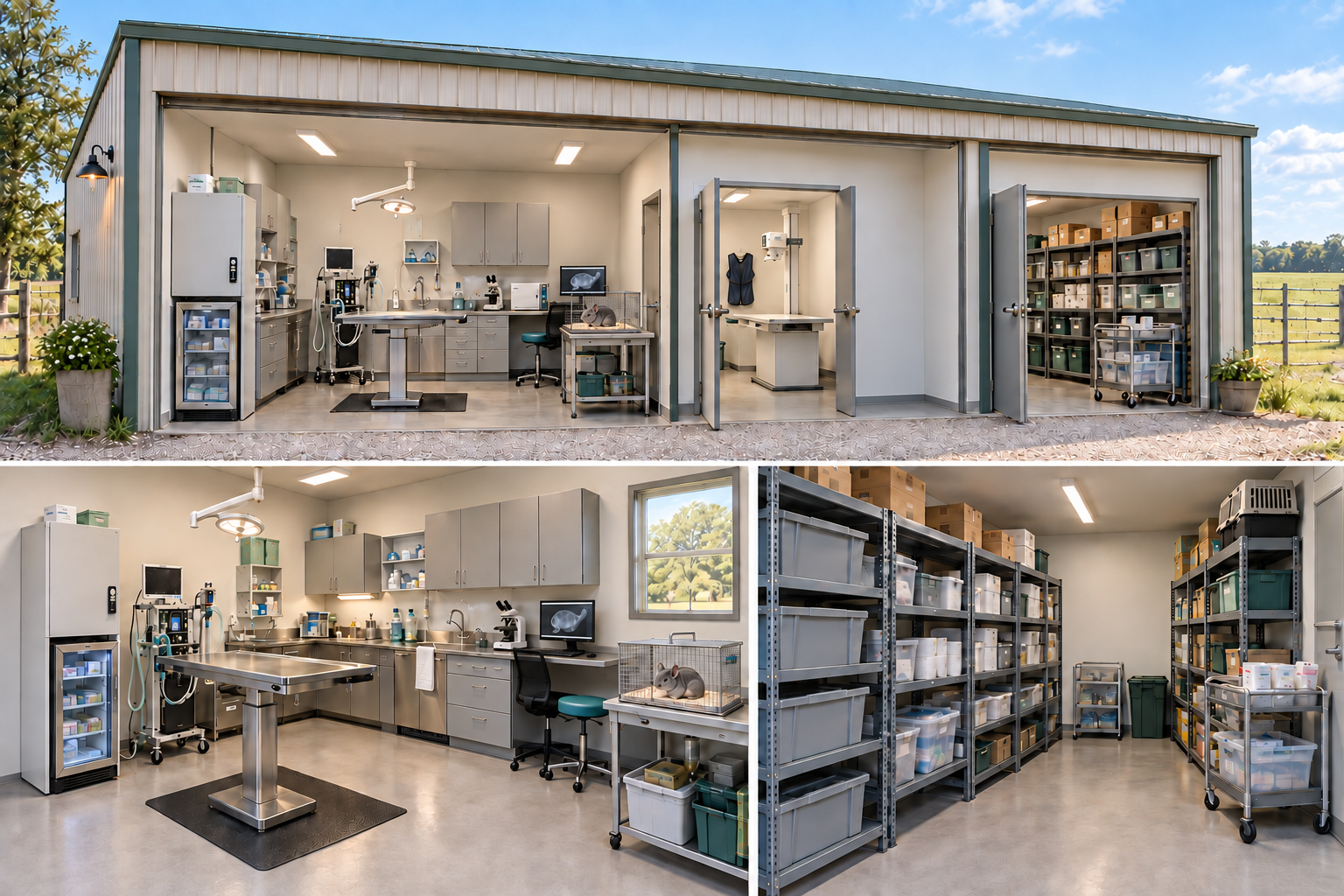 Proposed onsite veterinary treatment, imaging and separate storage areas